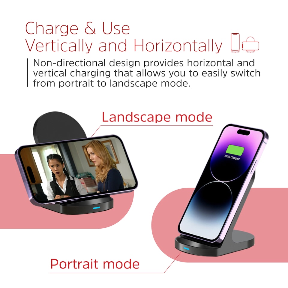 image 1 of Energizer WCP108 15W QI Wireless Stand Black