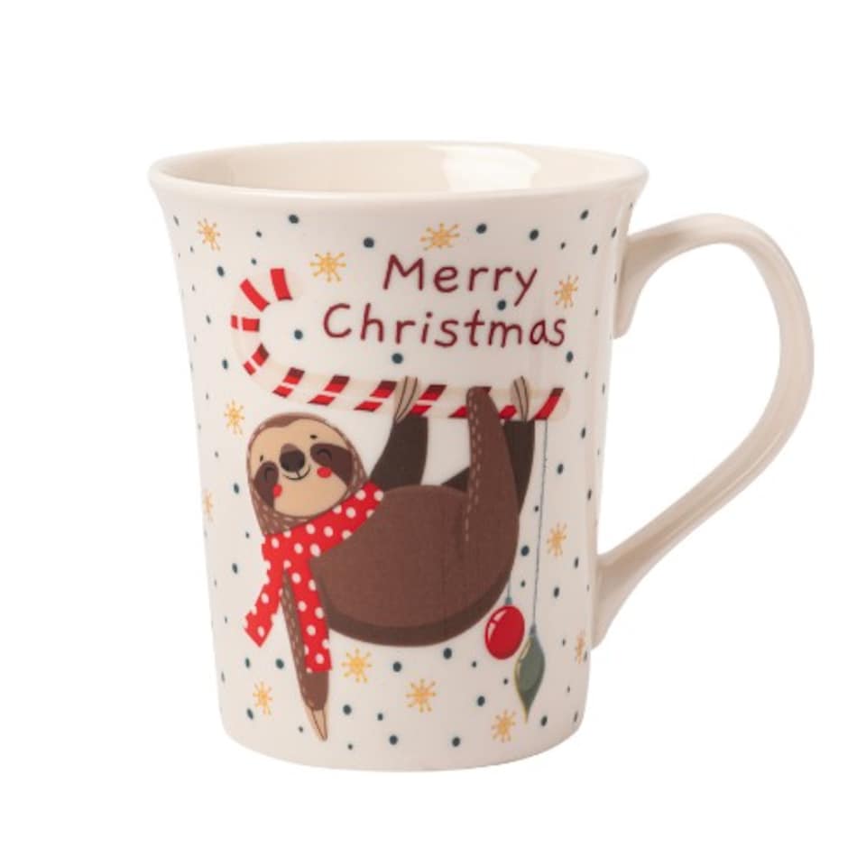 image 1 of Sloth Christmas Mugs 350ml | Blue | Reindree Sloth | 350ml | 1