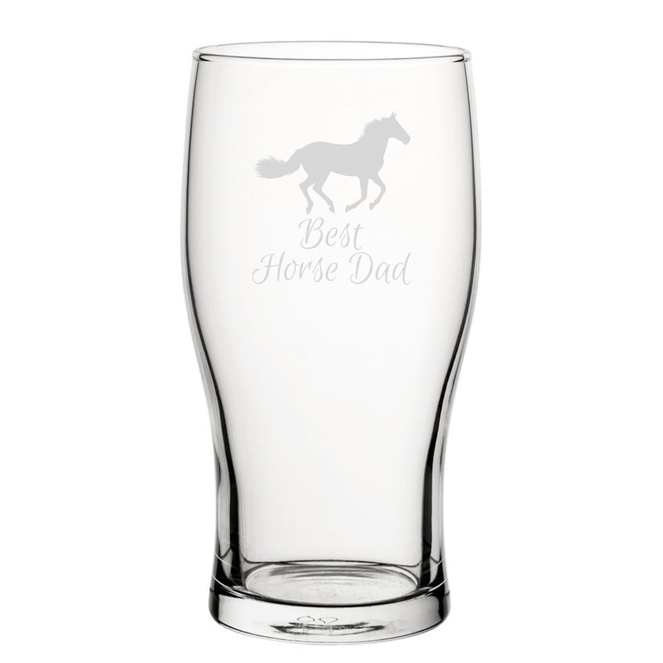image 1 of Personalised Best Horse Mum Engraved Novelty Tulip Pint Glass