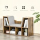 image 6 of HOMCOM Cube Bookshelf Organizer with Reading Seat, Six Cubes, Brown