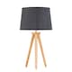 image 2 of Set of 2 Light Oak Table Lamp or Bedside Lights with Grey Silver Shade | Brown | Grey | Large | 2