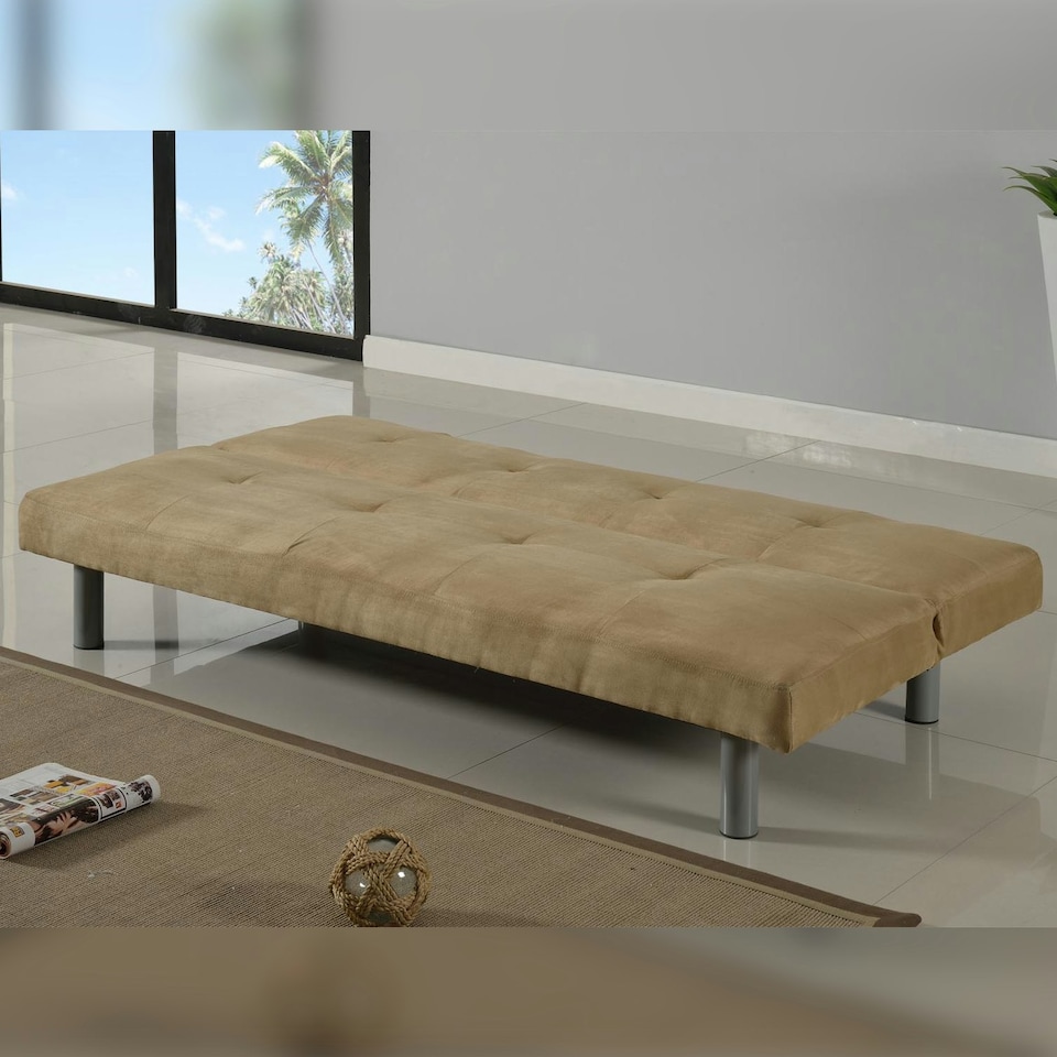 image 1 of Faux Suede Clic Clac Sofa Bed In Cream
