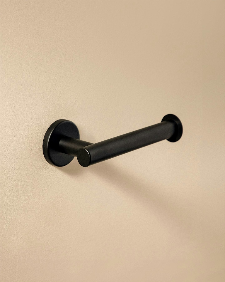 image 1 of Cosmic Wall Mounted Toilet Roll Holder with Durable Metal for Bathroom BlackMatt