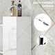 image 6 of kleankin High Gloss Bathroom Cabinet, Free Standing Storage Cupboard with Doors and Adjustable Shelves, White