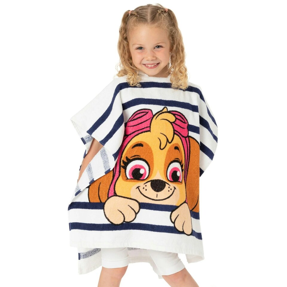 image 1 of Paw Patrol Childrens/Kids Skye Hooded Towel - White/Navy - One Size