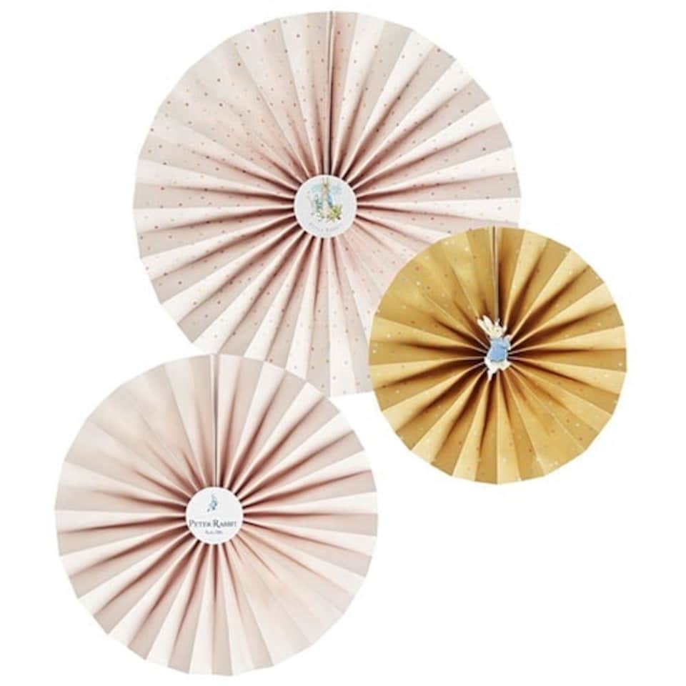 Peter Rabbit Paper Fans Hanging Decorations - Pack of 3