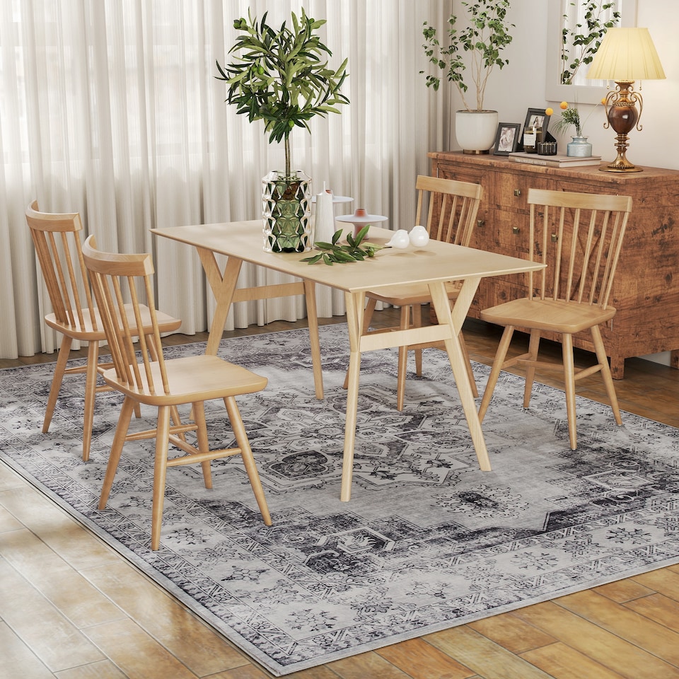 image 1 of HOMCOM Vintage Area Rug, Non-Slip Washable Rug, Flannel Floor Carpet for Living Room, Bedroom, Dining Room, Home Office, 290 x 200 cm, Grey | Grey