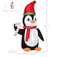 image 3 of HOMCOM 8ft Lighted Inflatable Christmas Penguin w/ Candy Cane for Garden