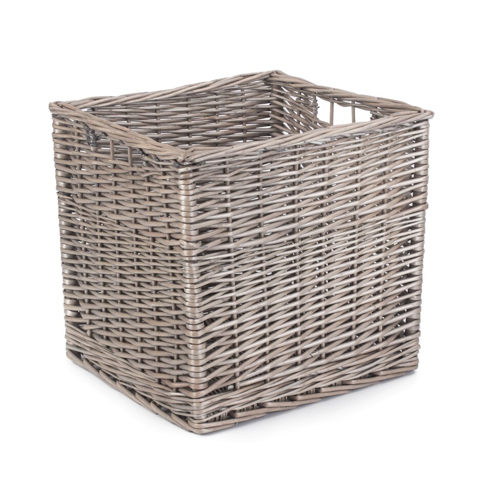 image 1 of Wicker Square Storage Basket | Brown | Brown | Not provided