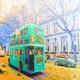 image 4 of London Bus Green (Canvas Print) 36" x 24"