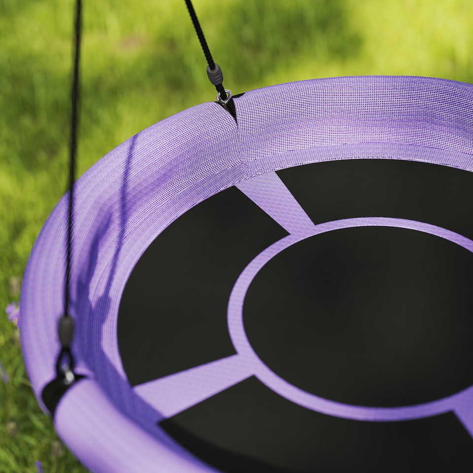 image 1 of AIYAPLAY Nest Swing Set, 100 cm Saucer Tree Swing Set for Kids, Purple