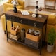 image 3 of Slim Hallway Console Table with 3 Non-Woven Drawers