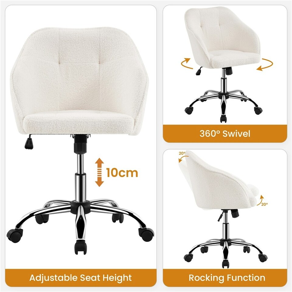 image 1 of Yaheetech Soft Height Adjustable 360° Swivel Computer Chair