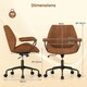 image 10 of COSTWAY Office Chair Mid Century Swivel Computer Desk Chair Brown Brown