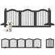 image 1 of PawHut Dog Gate 5 Wood Panel Freestanding Pet Fence Folding Safety Barrier