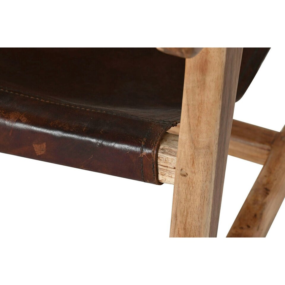 image 1 of Armchair Home ESPRIT Natural Dark brown Teak 68 x 86 x 86 cm N/A