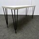 image 10 of Grey Dining Table with Hairpin Legs, Bench & 4 Grey Velvet Chairs Set for Kitchen & Dining Room Grey