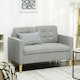 image 6 of HOMCOM Compact Loveseat Sofa 2 Seater Sofa with Wood Legs, Light Grey