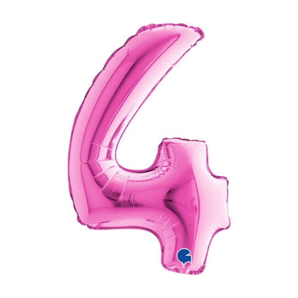 Fuchsia Pink Number 4 Air Fill Foil Balloon 36cm / 14 in
