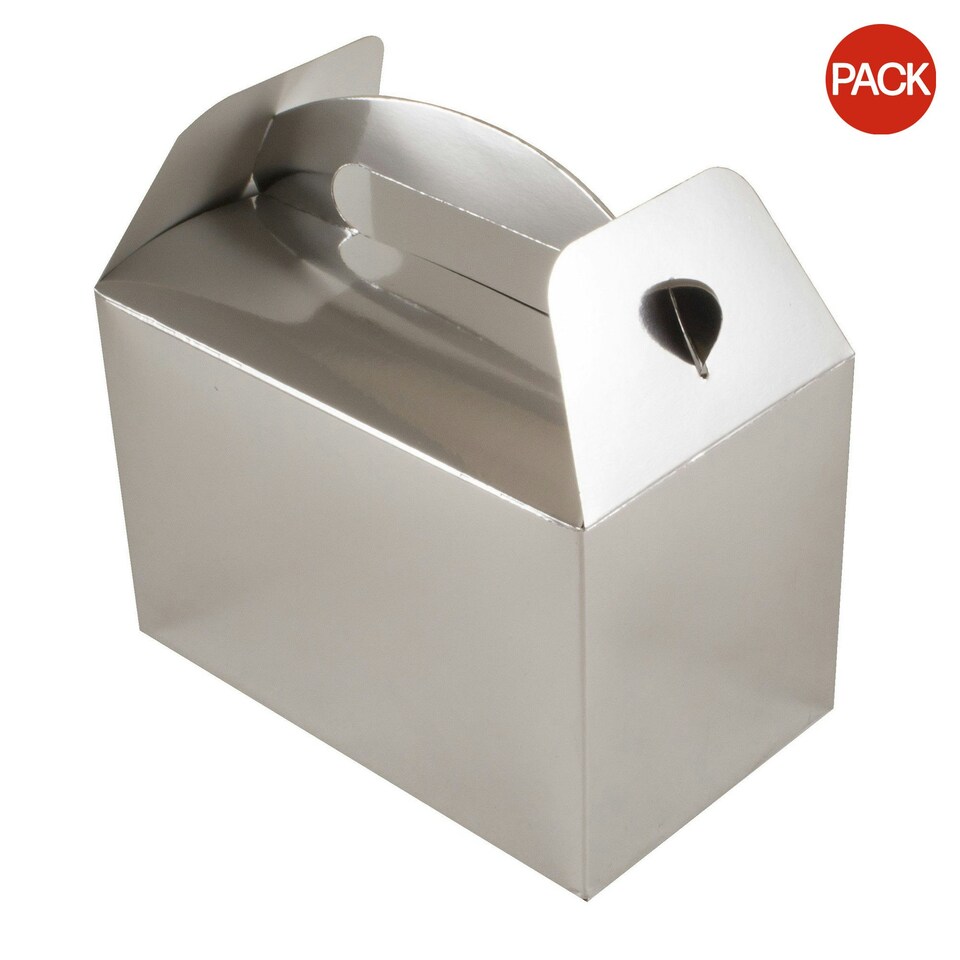 Oaktree Paper Metallic Gift Boxes (Pack of 6) - Metallic Silver - One Size