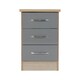 image 6 of Nevada 3 Drawer Bedside Cabinet Grey | 3D Effect Grey