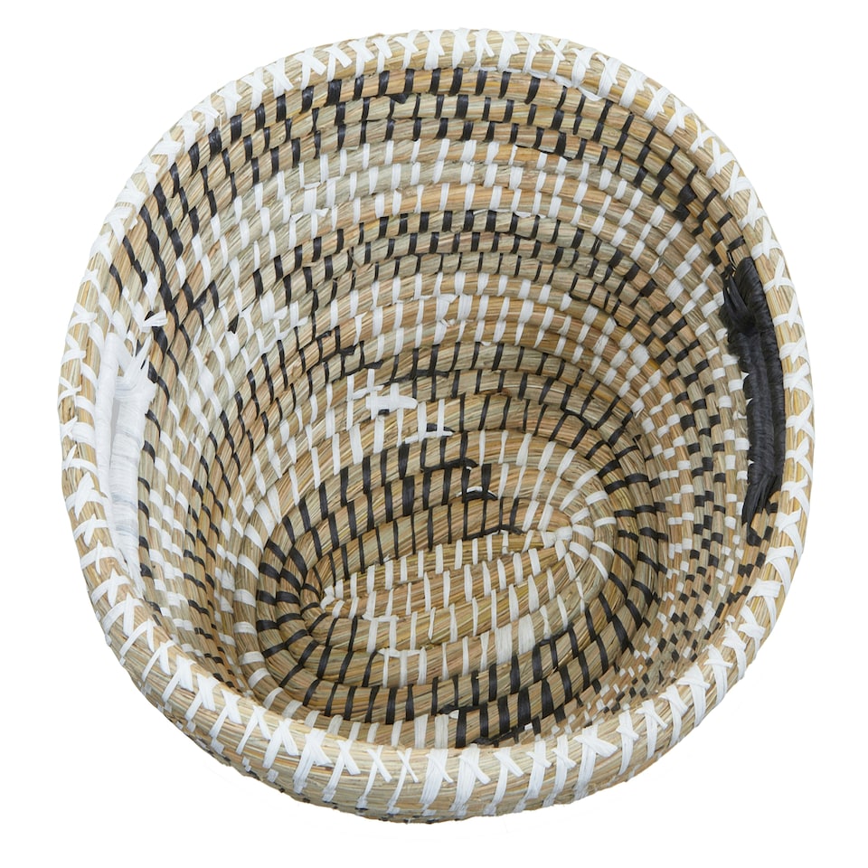 image 1 of Lidi Set Of Three Oval Straw Baskets Multi
