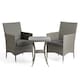 image 1 of VonHaus 3 Piece Rattan Garden Bistro Table and Chairs Set for 2