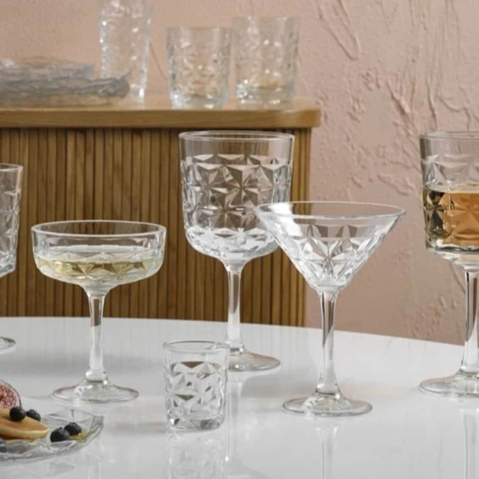 image 1 of 490ml Long Stemmed Cocktail Gin Beer Drinking Glasses Party | Clear | 4 Glasses