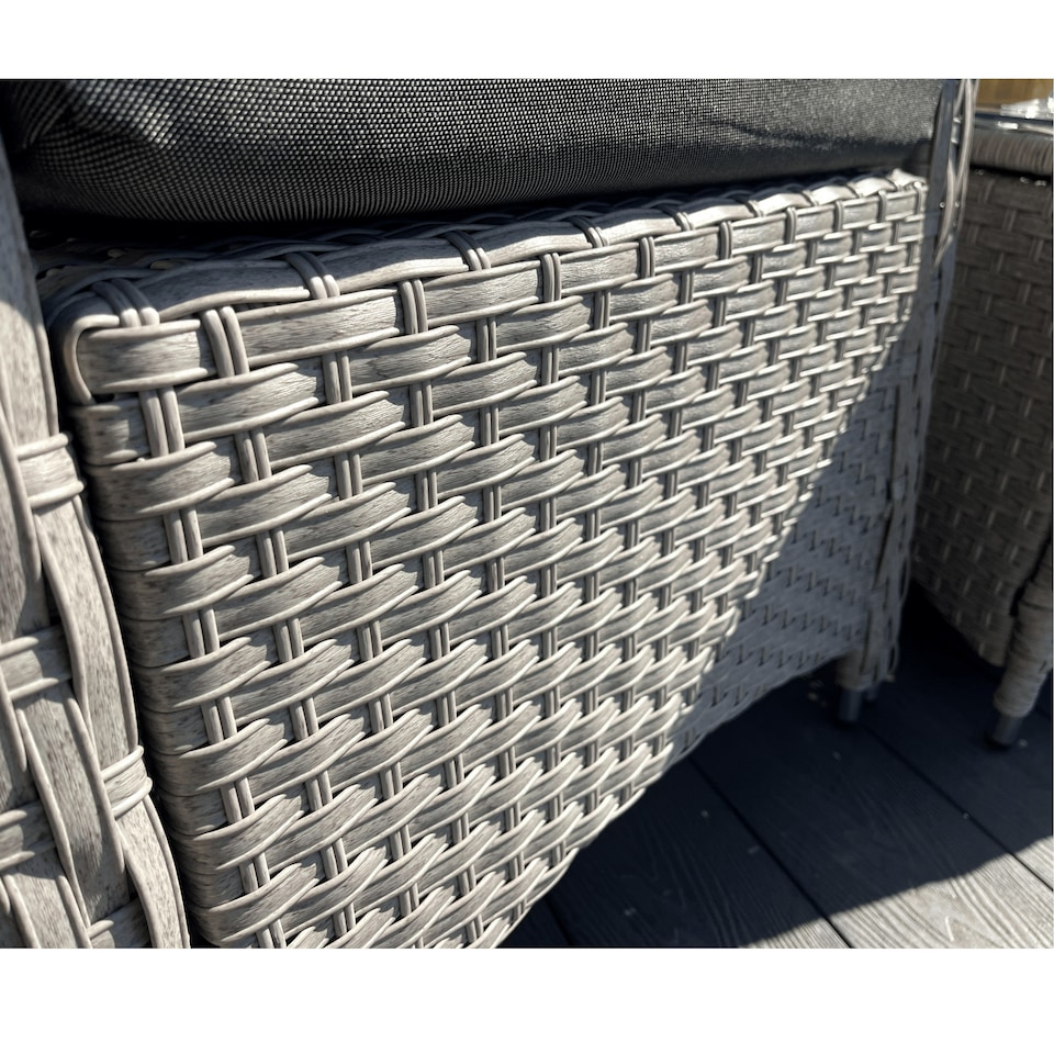 image 1 of Leigh Wicker Rattan Natural Bistro Set with outdoor cushion