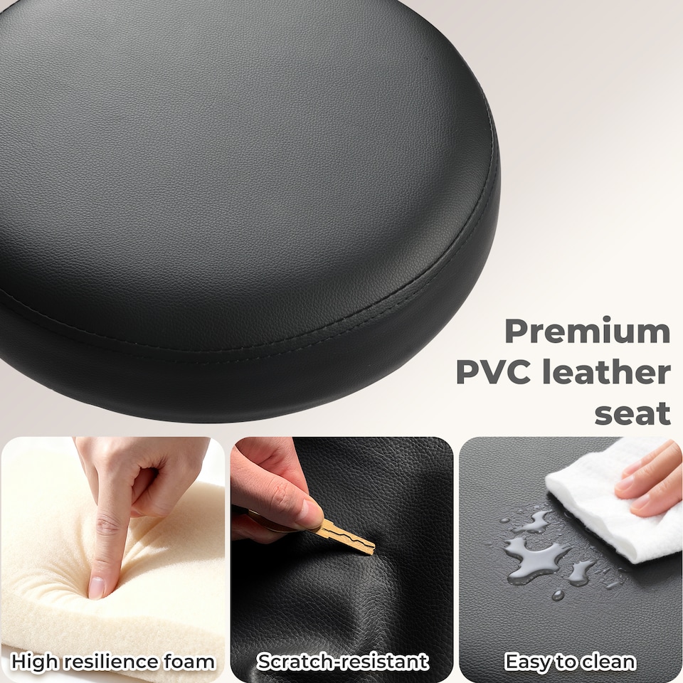 image 1 of Levede Swivel Drafting Chair Ergonomic Stool Height Adjustable Backrest
