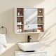 image 2 of HOMCOM Bathroom Mirror Cabinet, Wall Mounted Storage Cabinet with Open Cupboard and Adjustable Shelf, White