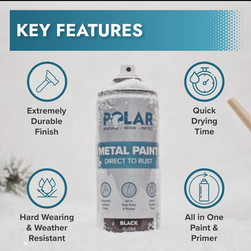 image 1 of Polar Metal Paint Direct to Rust All In One Primer Spray Satin | Grey | Satin Anthracite | 400 ml | 2