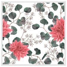 Red flowers, green leaves (Picutre Frame) White | L