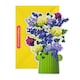 image 2 of Die Cut Green Vase Design Magical Botanicals Paper Flowers Open Blank Card