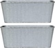 image 1 of Steel Effect Trough Planter for Garden Outdoor Patio (x2) | Grey