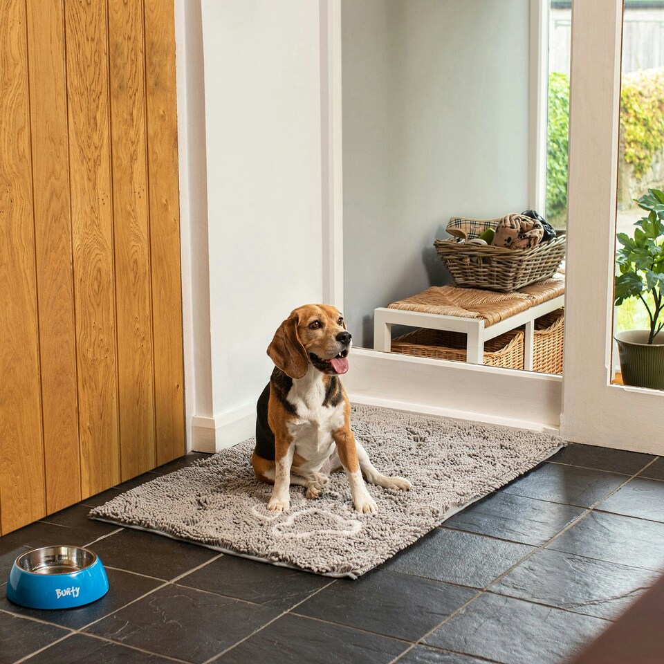 image 1 of Bunty Soft Long Pile Microfibre Mat Grey | S