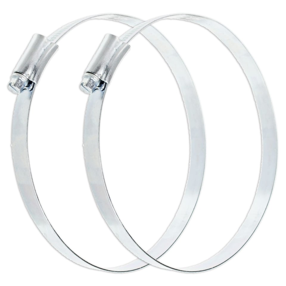 image 1 of SPARES2GO Universal Air Con Vent Hose 6" x 2.5m PVC Aluminium Foil Insulated Portable Air Conditioner Duct Outlet Pipe + Clips White