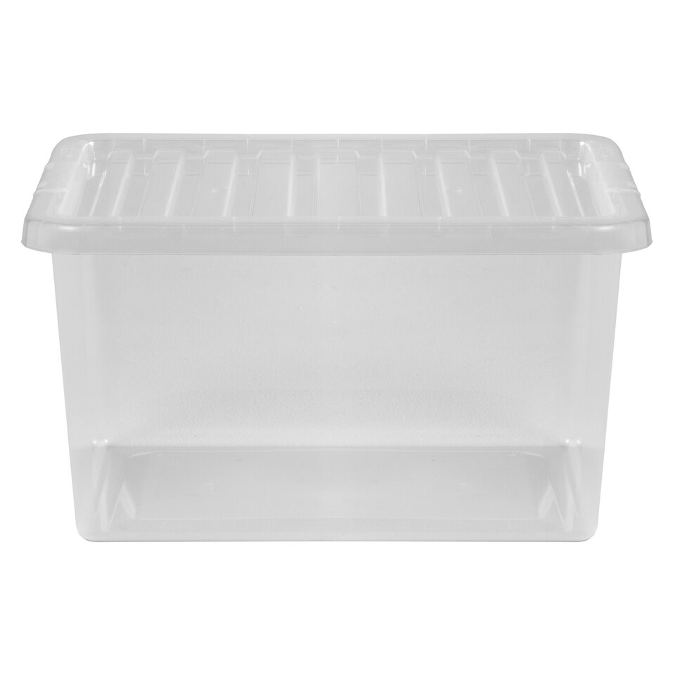 image 1 of Wham Crystal 5 x 31L Stackable Plastic Storage Boxes with Lids Clear Clear