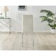 image 5 of Furniturebox 4x Milan Dining Chair Cream Velvet Silver Legs