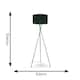 image 3 of ValueLights Camden Brushed Chrome Tripod Floor Lamp Green Shade Green