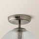image 6 of ValueLights Kempton Brushed Chrome Ceiling Light Ribbed Globe Shade | Chrome