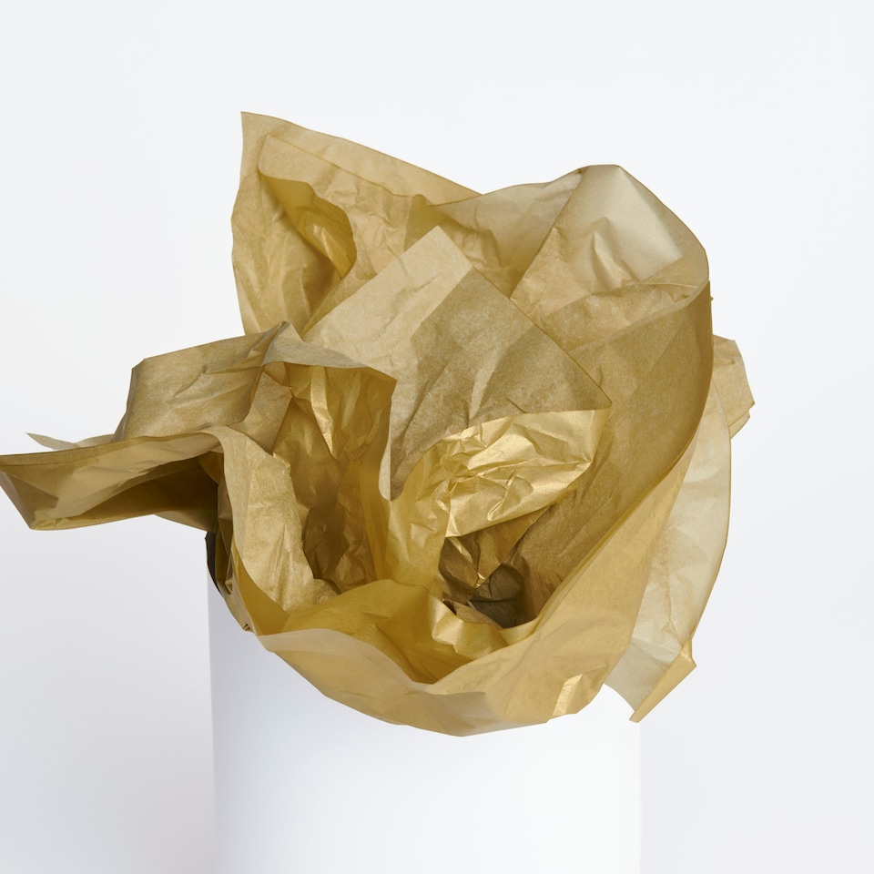 image 1 of Multipack of 9 Sheets of Tissue Paper | For Gift Wrapping/Crafting/Birthdays | For Him/Her | Gold Design Gold