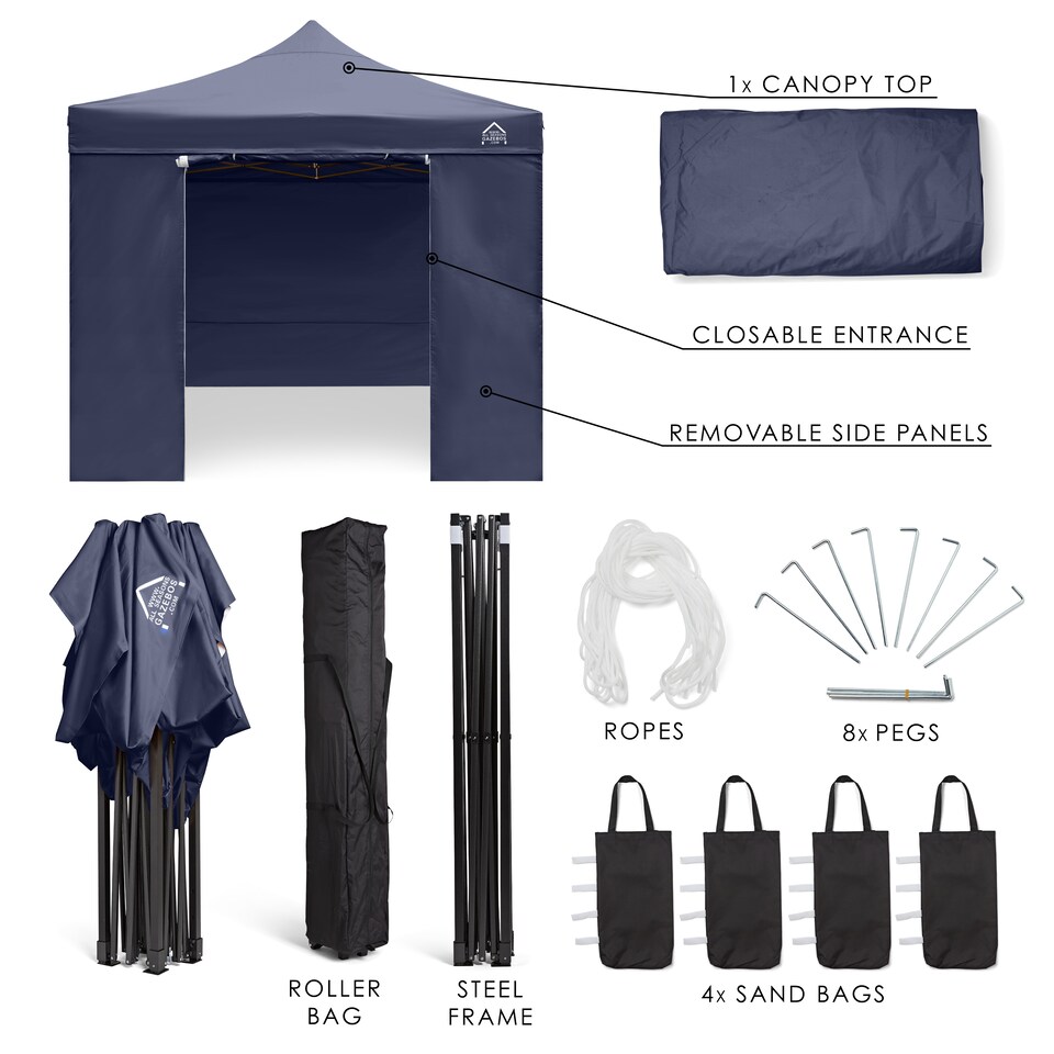 image 1 of All Seasons Gazebos 3x3 Superior Package Navy Blue