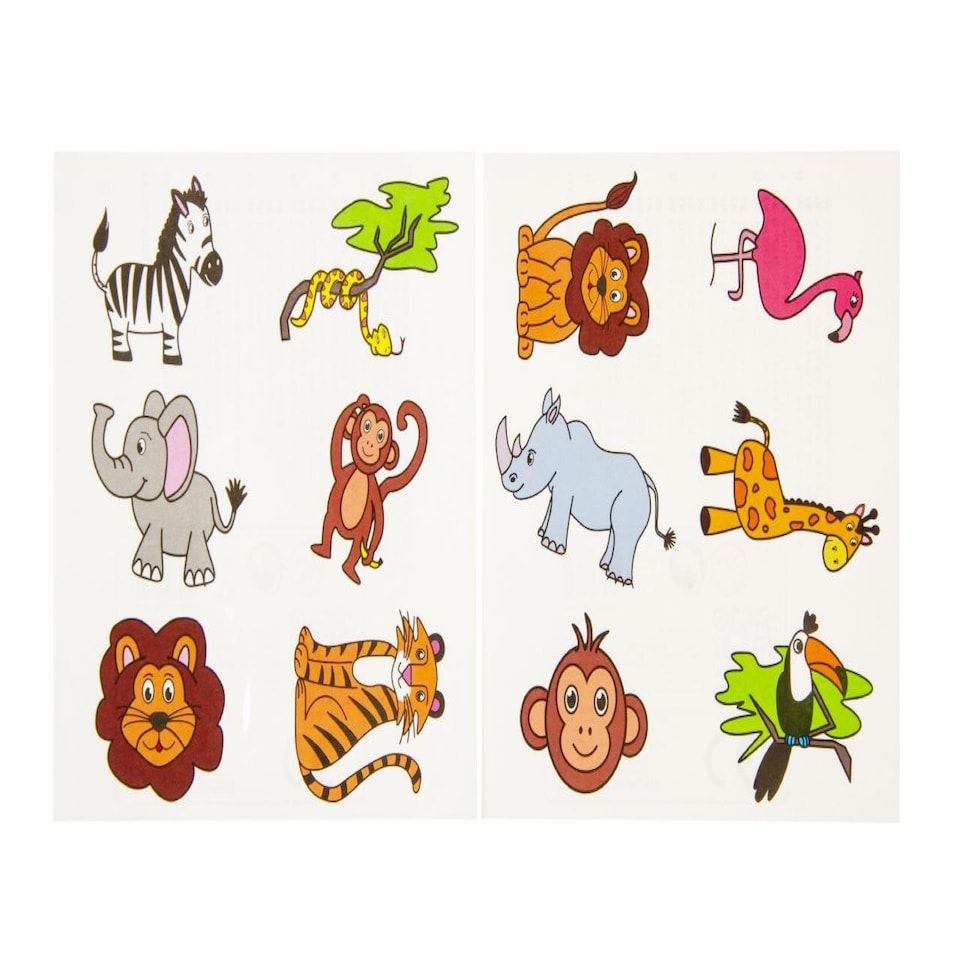 image 1 of 72 Pieces Wild Animals Tattoos
