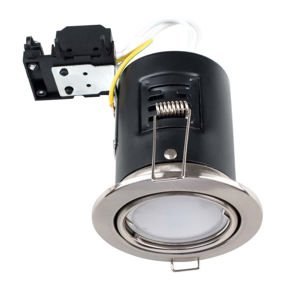 ValueLights Downlight Tiltable Ceiling Light Fitting 6 Pack in Silver