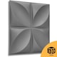 image 7 of NOVECRAFTO 3D Wall Panels – Quilted Fold Design – 6 PVC Sheets – 1.5m² (16.15sqft) – 50x50cm Decorative Interior Wall Cladding Panels | Silver