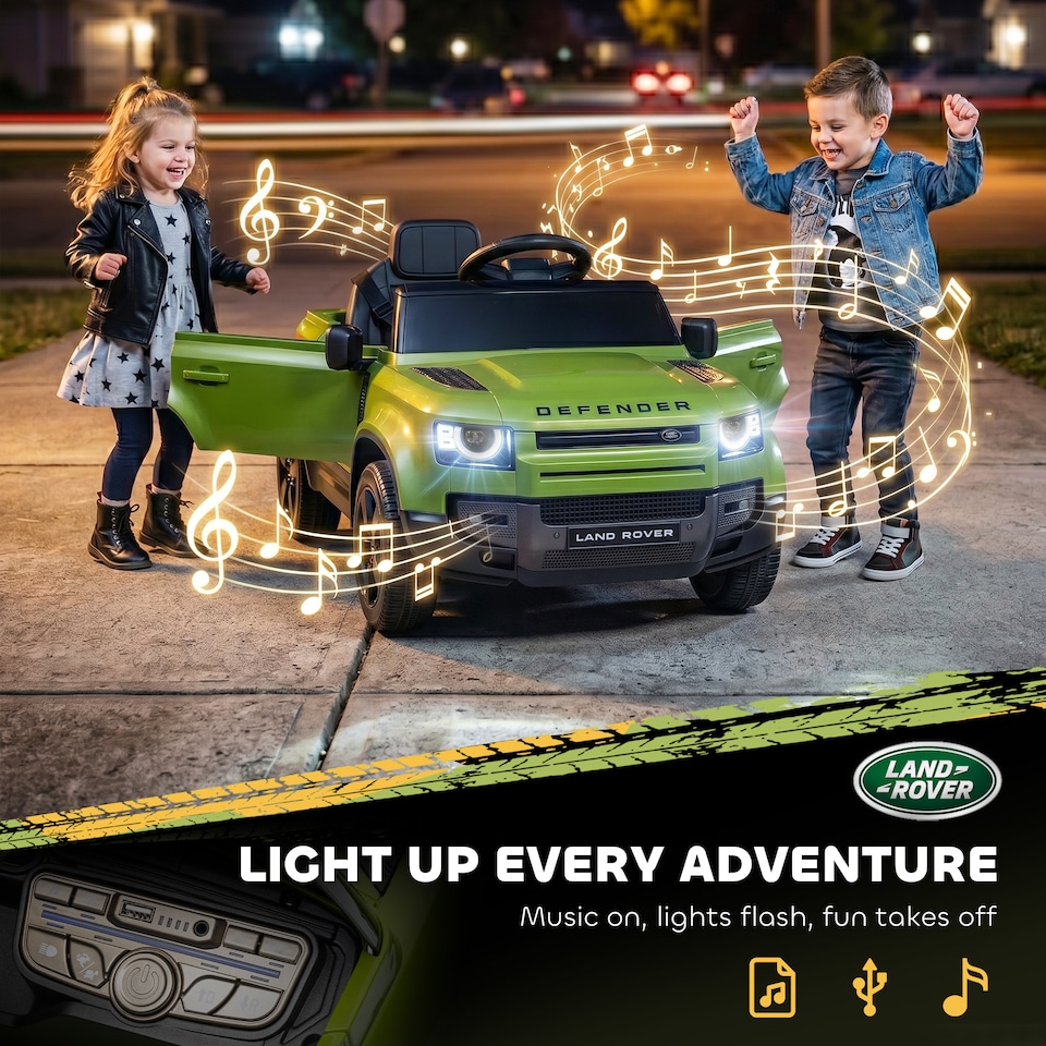 image 1 of AIYAPLAY Land Rover Defender Licensed 12V Kids Ride on Car w/ Remote