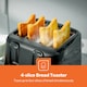 image 2 of GEEPAS 4 Slice Bread Toaster & 1.7L Illuminating Electric Glass Kettle Set, Black