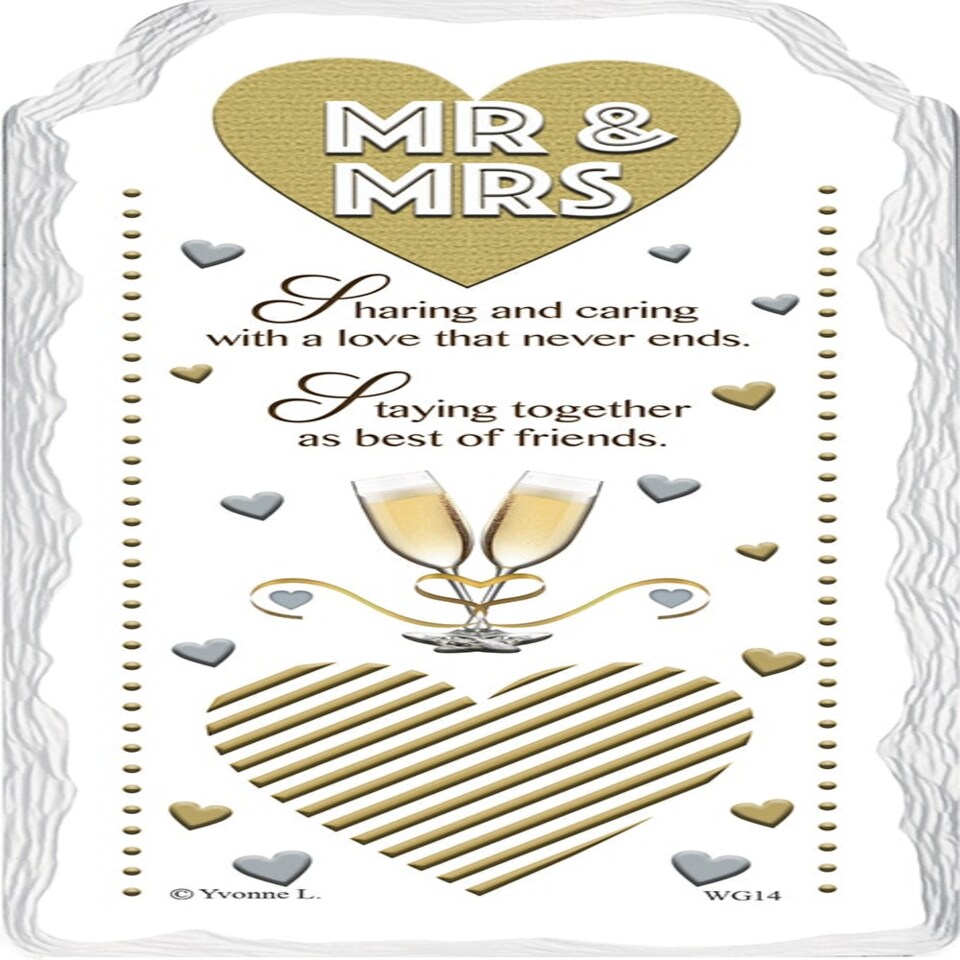 Mr & Mrs Sentimental Handcrafted Ceramic Plaque