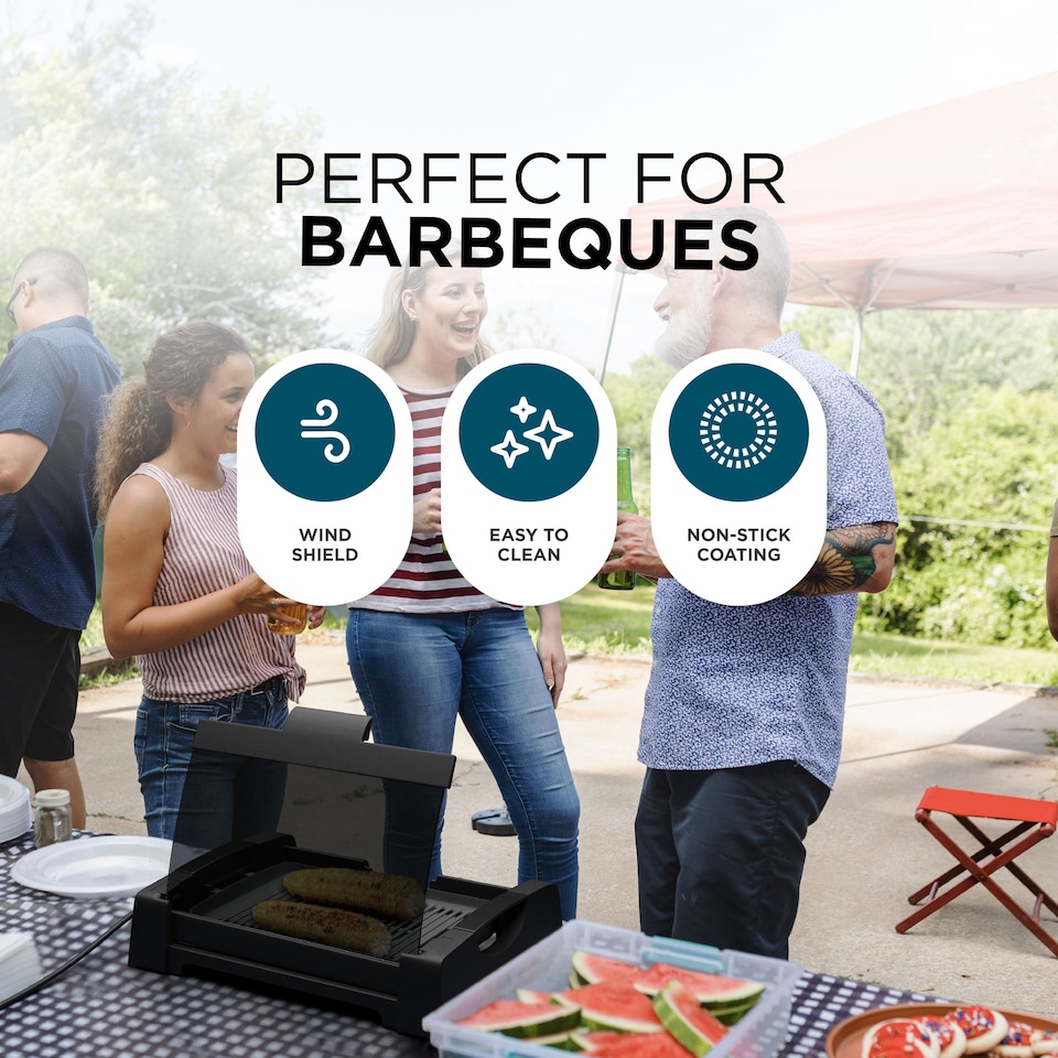 image 1 of DMD Smokeless Electric Barbecue Grill Hot Plate with Glass Lid